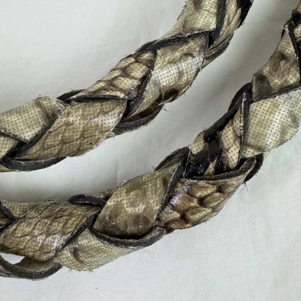 Chico's Vintage Snake-Print Braided Rope Chain Belt